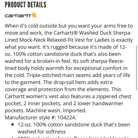 Carhartt periwinkle Women's Vest - Picture 10 of 10